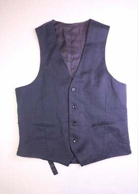 Apt. 9 Men's Size Small Black Pinstripe Wool Blend Button Up Suit Vest